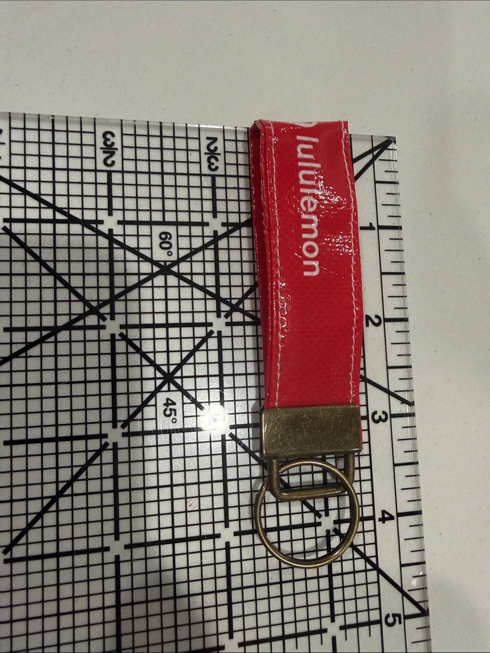 lululemon athletica -handmade Red Key Fob Keychain {#2 red w/gold}